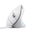 Mouse Vertical Trust Verto con luz LED y cable USB Blanco