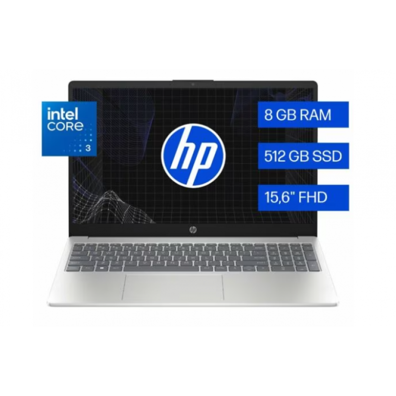 Notebook Hp 15 Intel Core 3 15.6 Fhd C3-100U 8G DDR5 512G W11H