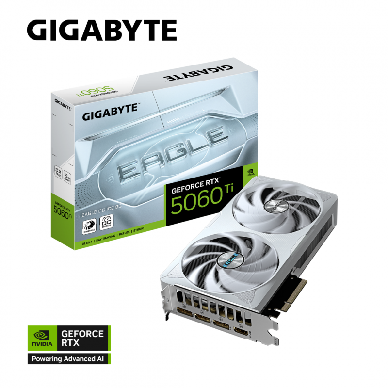 Placa De Video Gigabyte RTX 5060Ti Eagle Oc Ice 8GB (White)