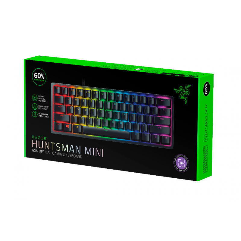 Teclado Gamer Razer Huntsman Mini Purple Switch Clicky Español