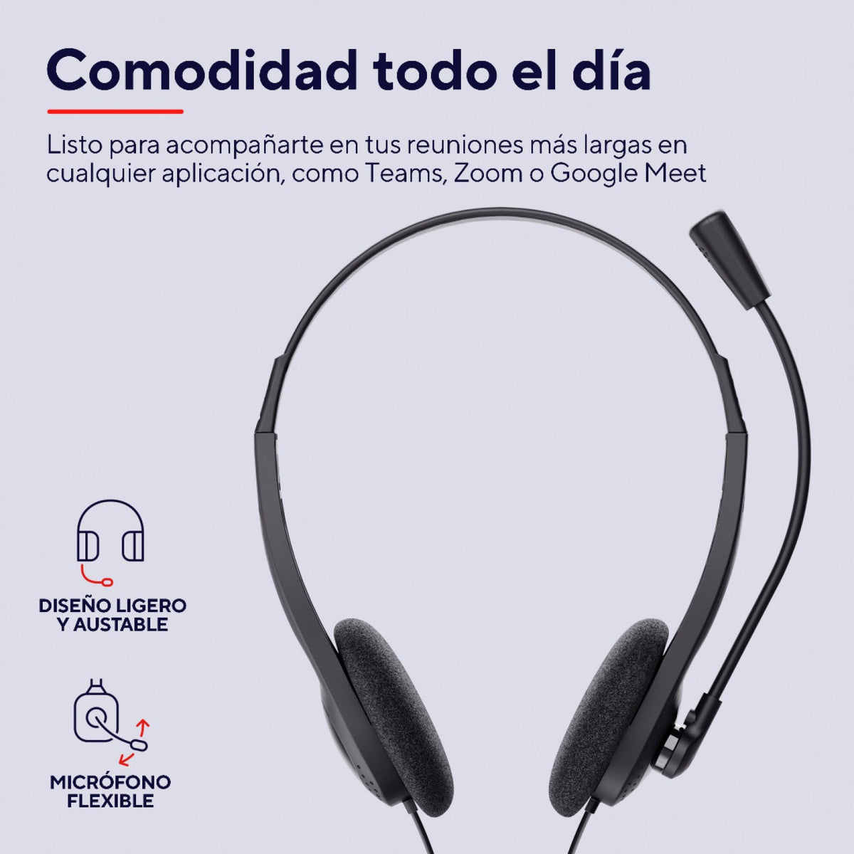 Auriculares Trust Primo ligeros con Micrófono Ajustable Negro - foto 3