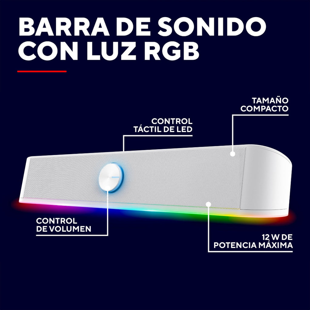 Barra de sonido Trust GXT 619W Thorne Parlante RGB compacto Blanco - foto 2
