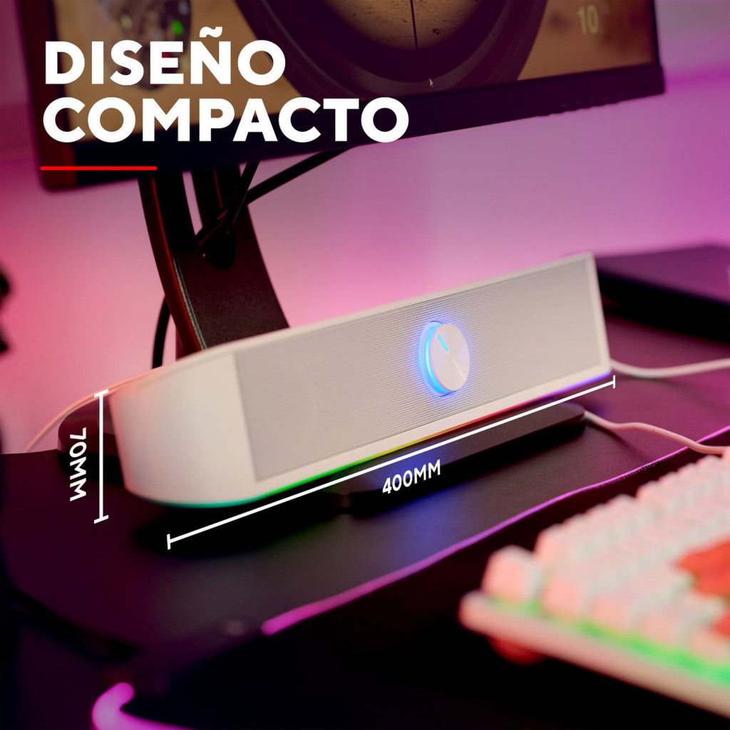 Barra de sonido Trust GXT 619W Thorne Parlante RGB compacto Blanco - foto 3