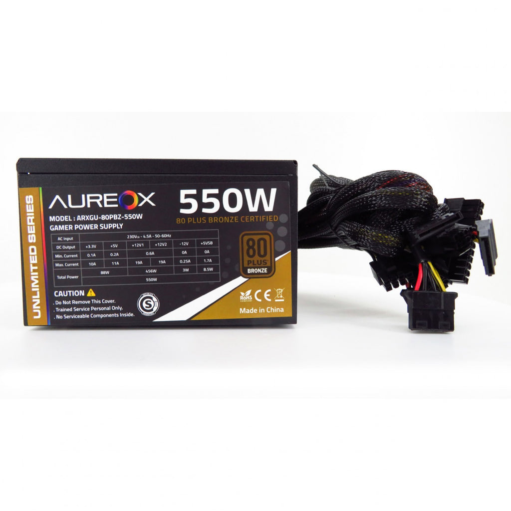 FUENTE GAMER AUREOX 550W BRONZE 80+PSU