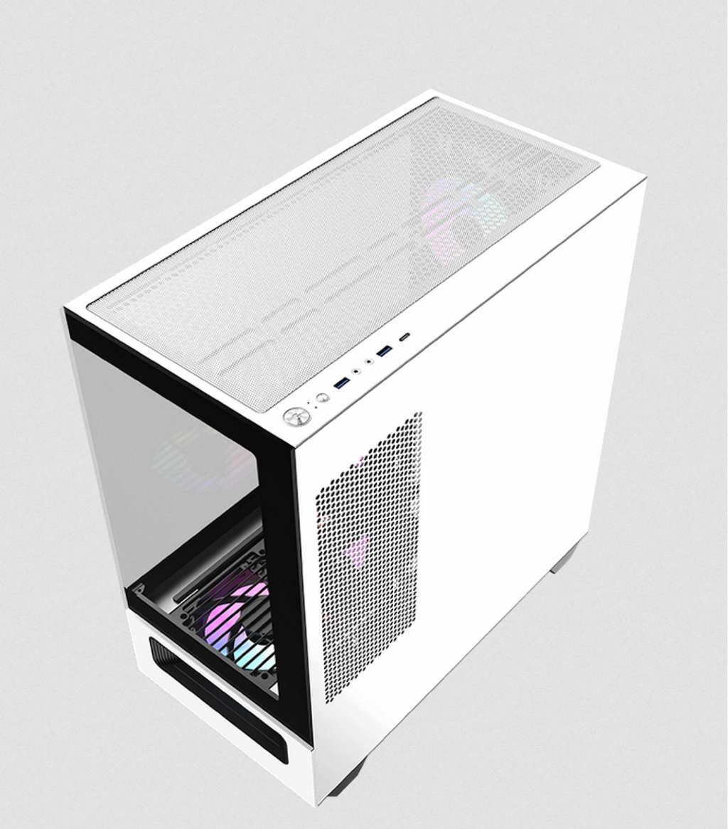 Gabinete Gamer Raidmax Hurrikan H200 White/Black ARGB Control Hub PWM E-ATX - foto 2