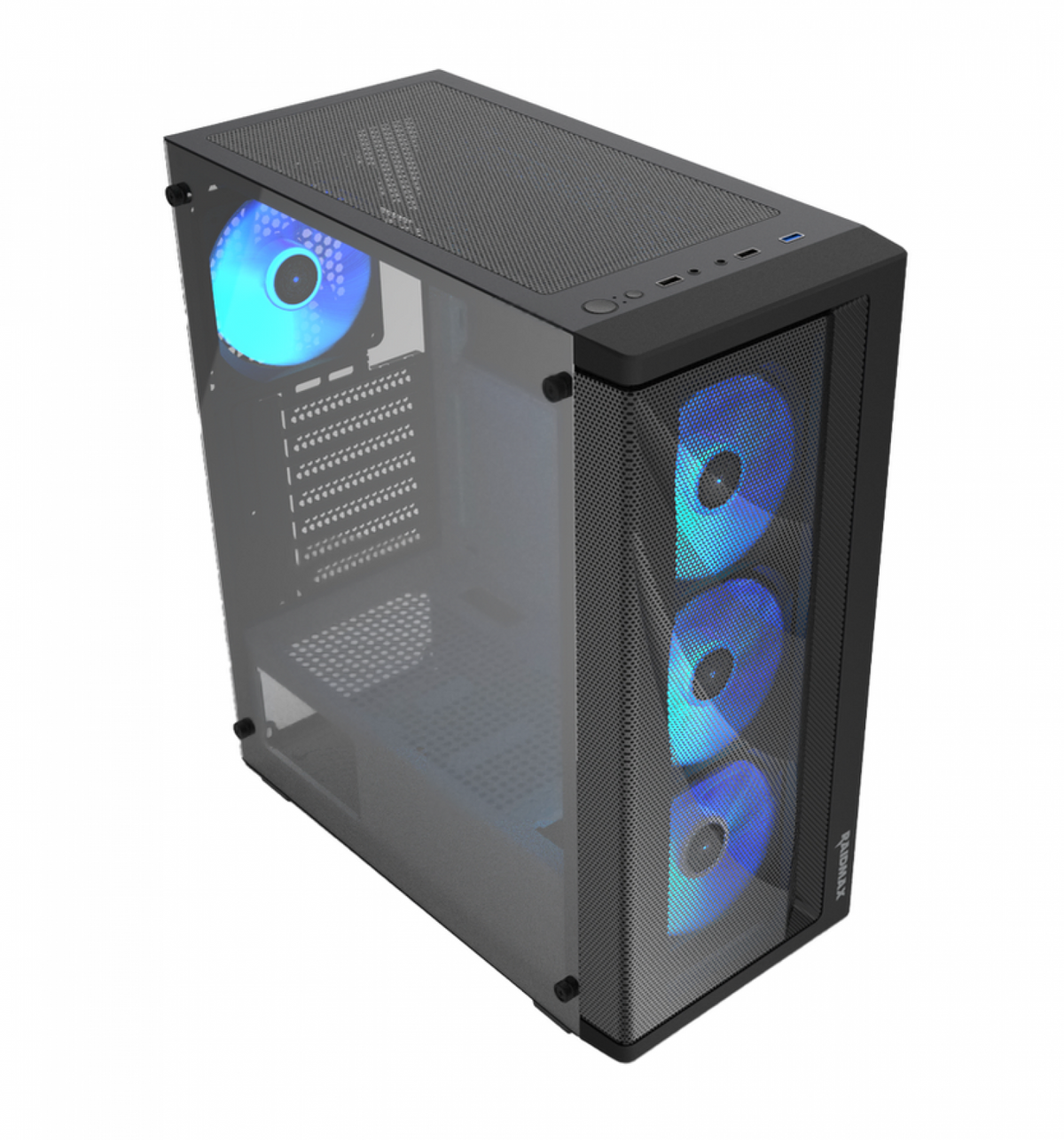 GABINETE GAMER RAIDMAX MESHIAN X922 BLACK ATX TG ARGB