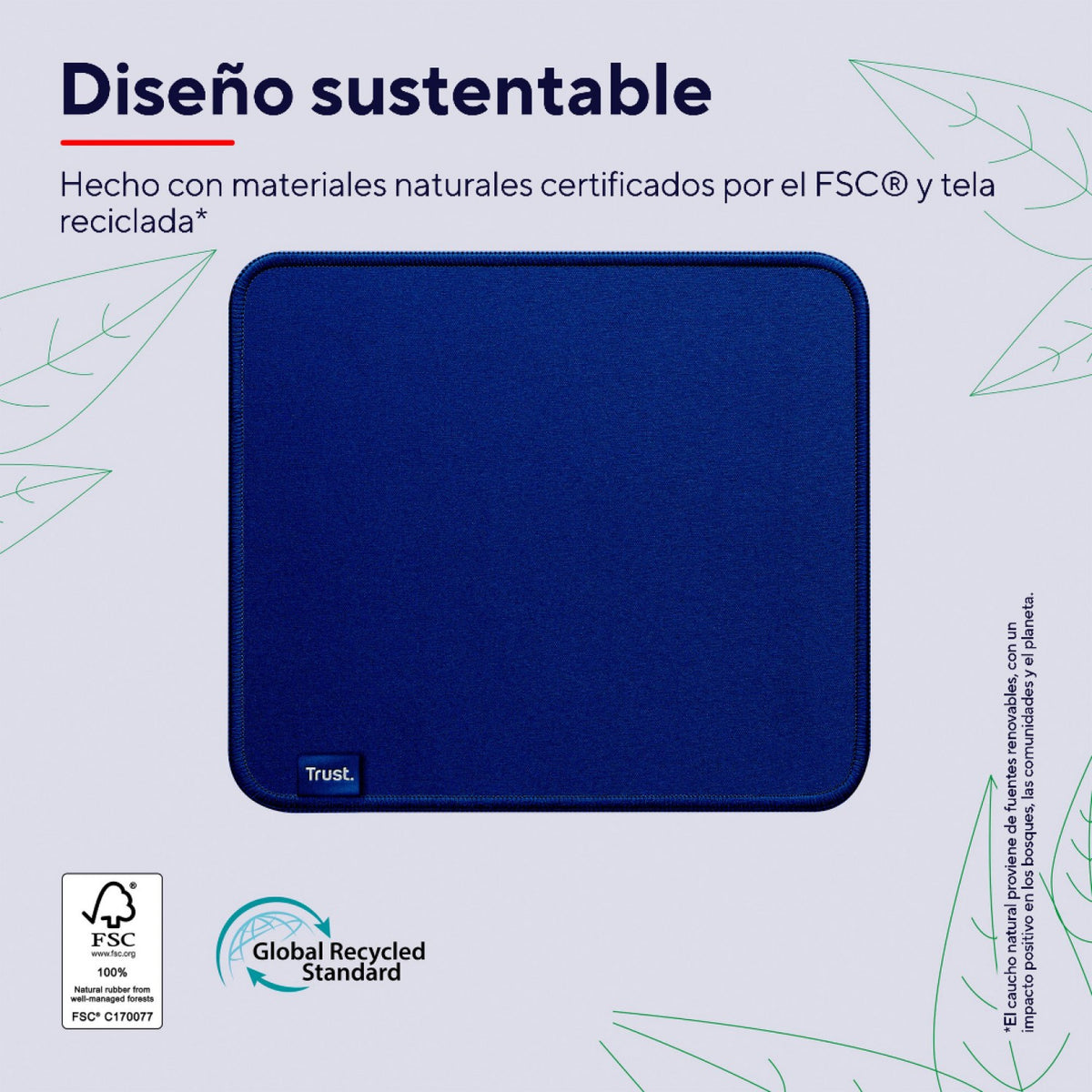 Mouse Pad Trust Boye Ecológico resistente y antideslizante Azul - foto 3
