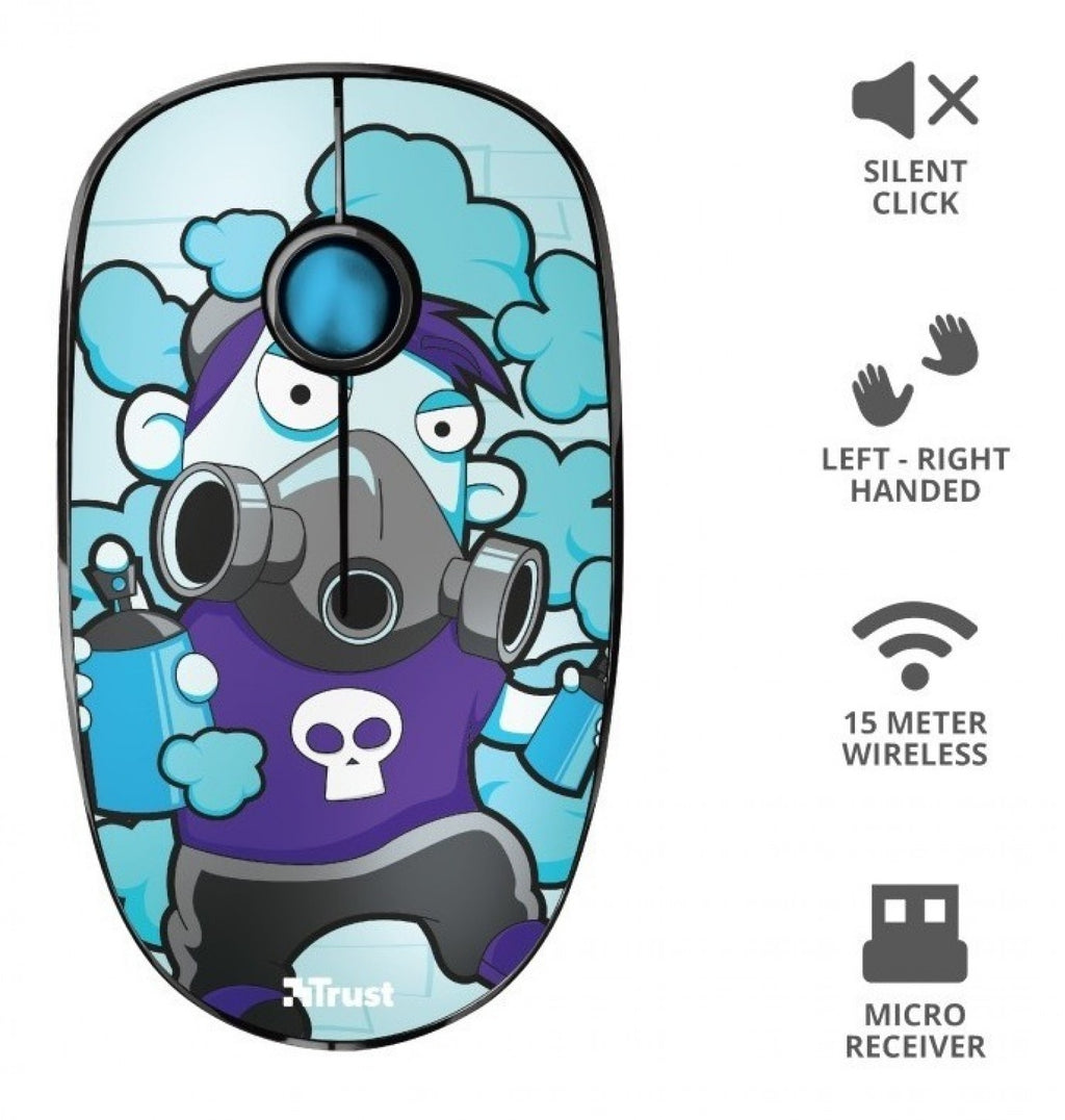 Mouse Trust Sketch Silent Wireless Blue - foto 2