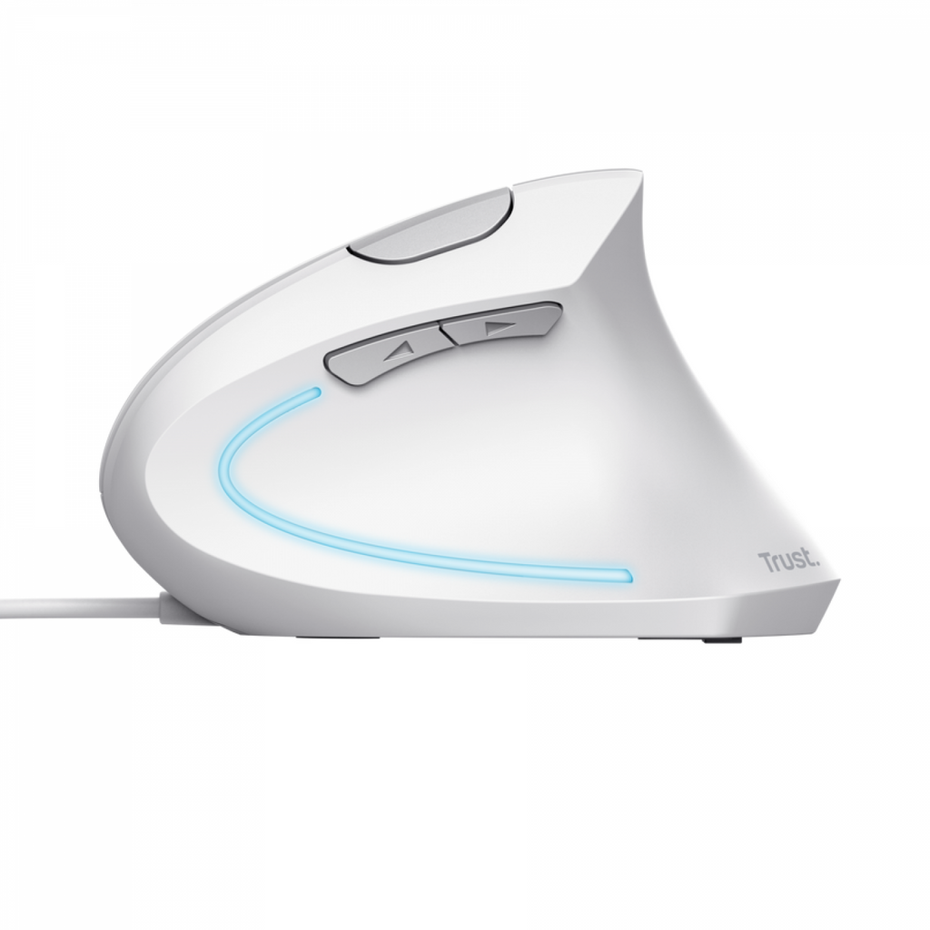 Mouse Vertical Trust Verto con luz LED y cable USB Blanco - foto 2
