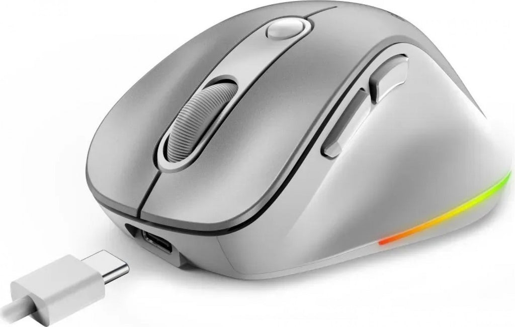 Mouse Wireless Mini Genius Ergo 9000S Pro Recargable Pearl/White - foto 3