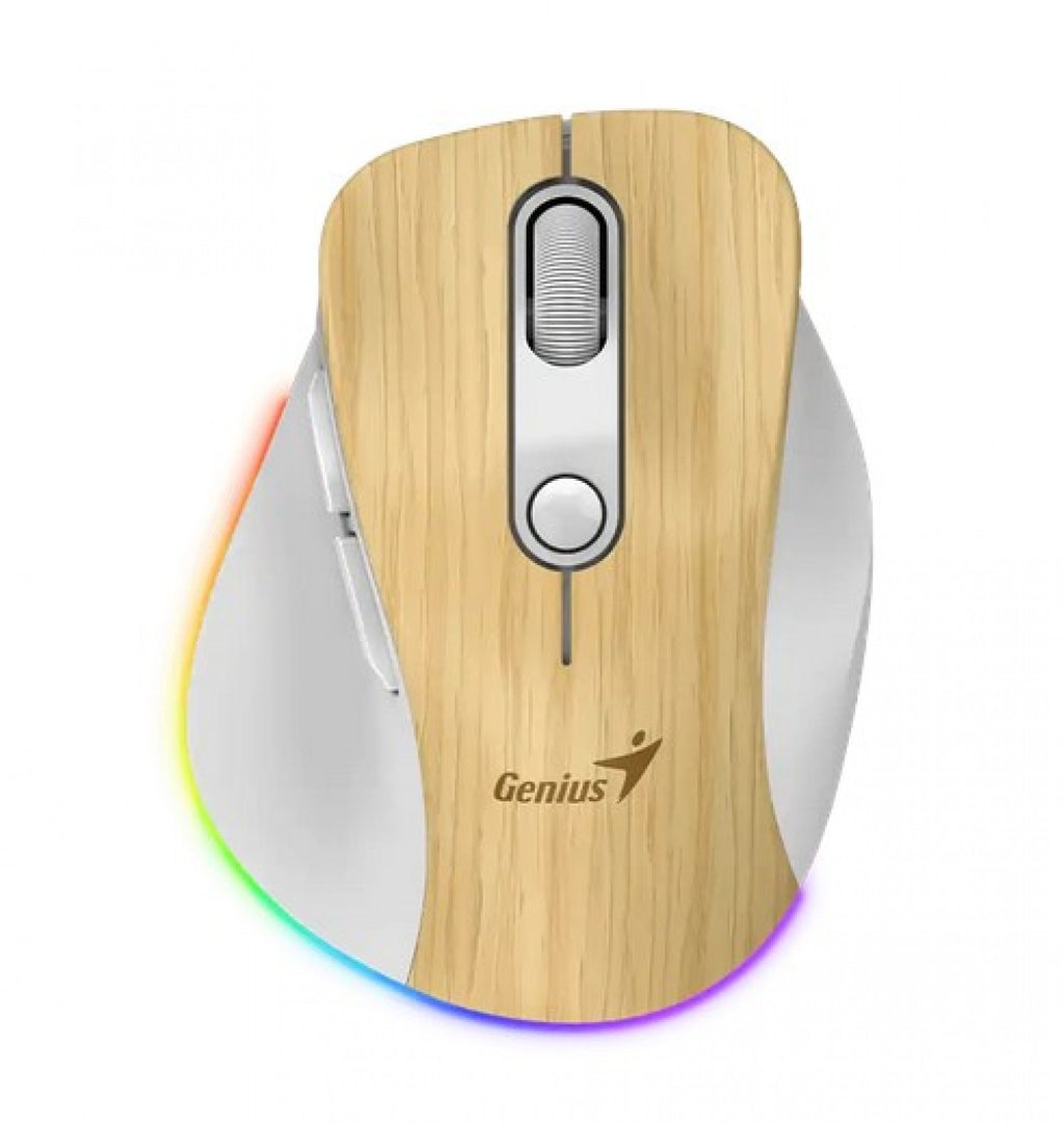 Mouse Wireless Mini Genius Ergo 9000S Pro Recargable Pine/Wood - foto 3