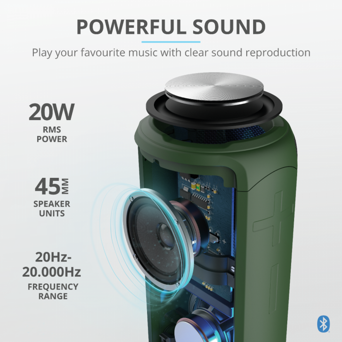 Parlante Trust Caro Max Powerfull Bluetooth Camo - foto 3