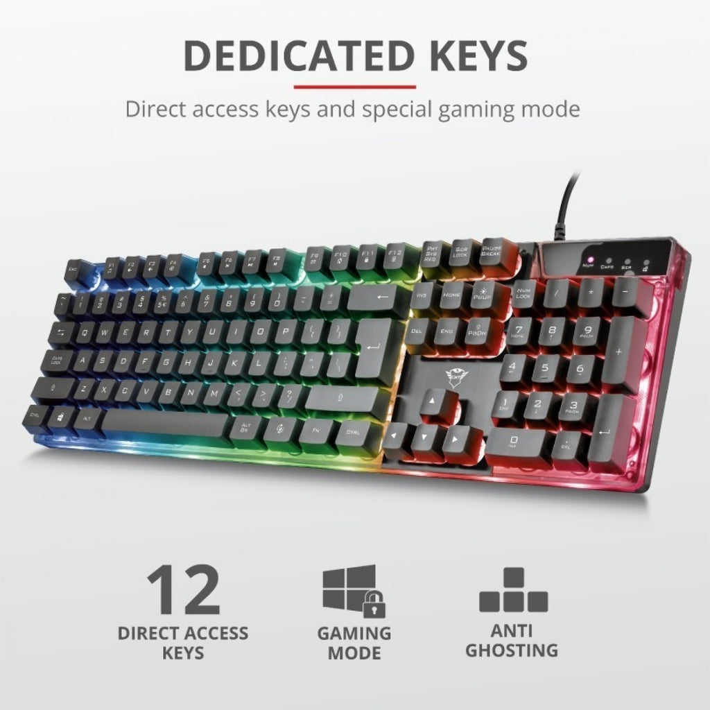 Teclado Gamer Trust Azor GXT 835/Idioma inglés - foto 3