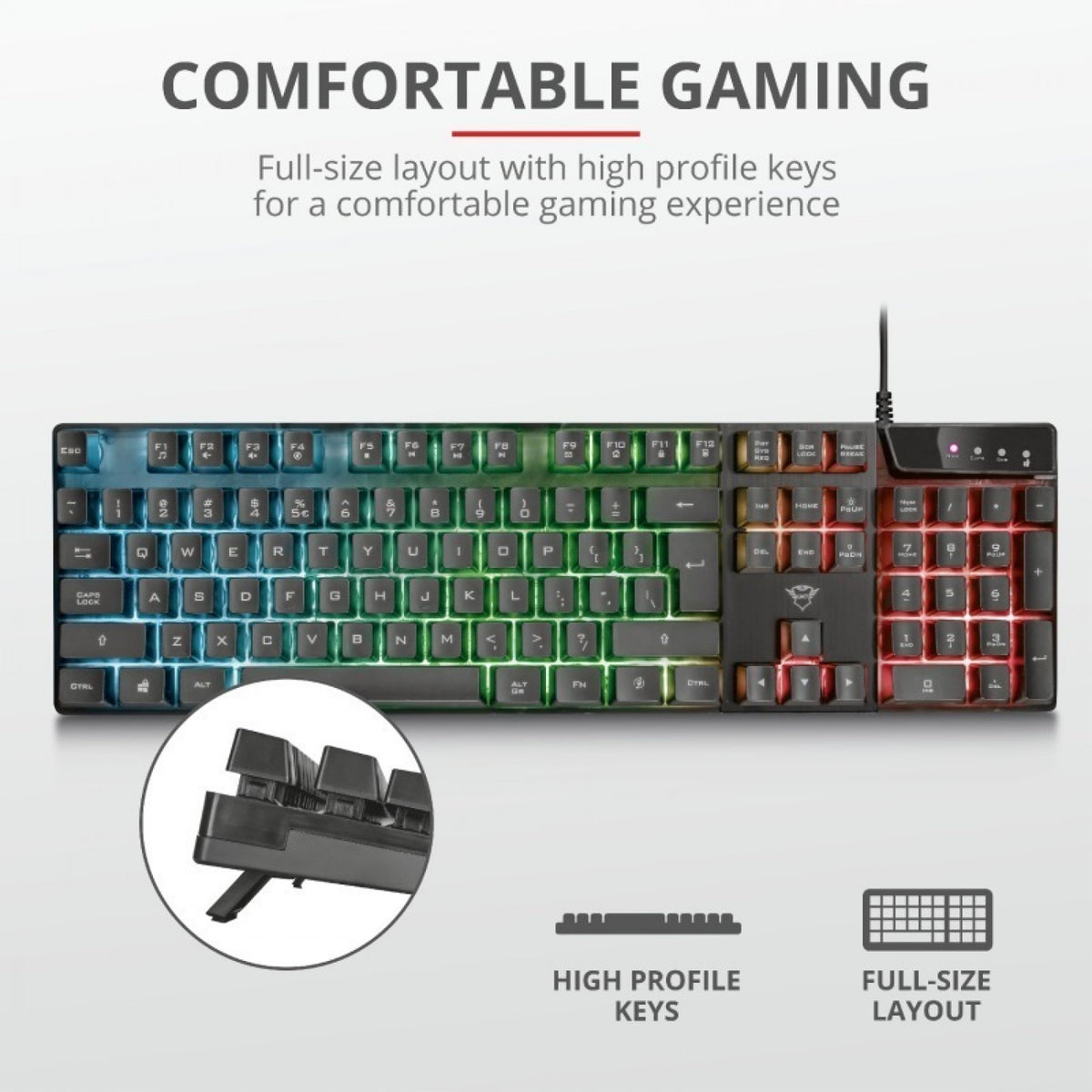 Teclado Gamer Trust Azor GXT 835/Idioma inglés - foto 2
