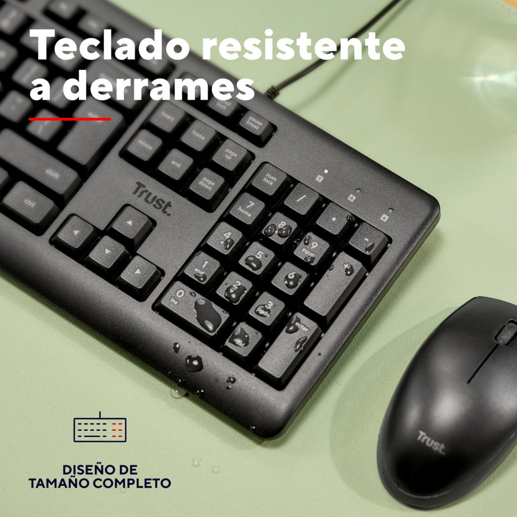 Teclado Trust Primo silencioso y resistente a salpicaduras USB Negro - foto 3