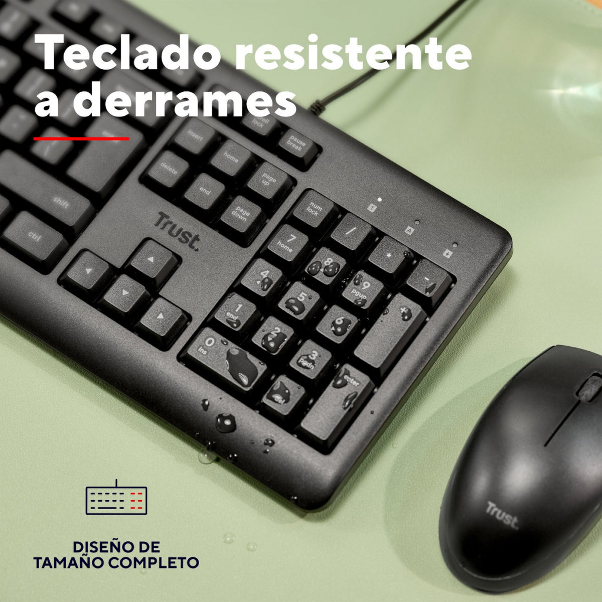 Teclado Trust Primo silencioso y resistente a salpicaduras USB Negro - foto 3
